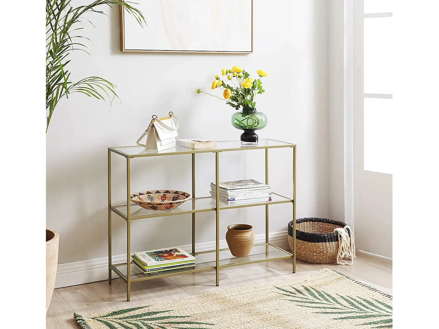 Consola| Mesa Consola 100x30x73 cm Dourado