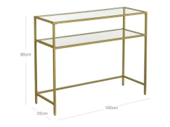 Best Mesa Consola 100x35x80 cm dourada Dourado