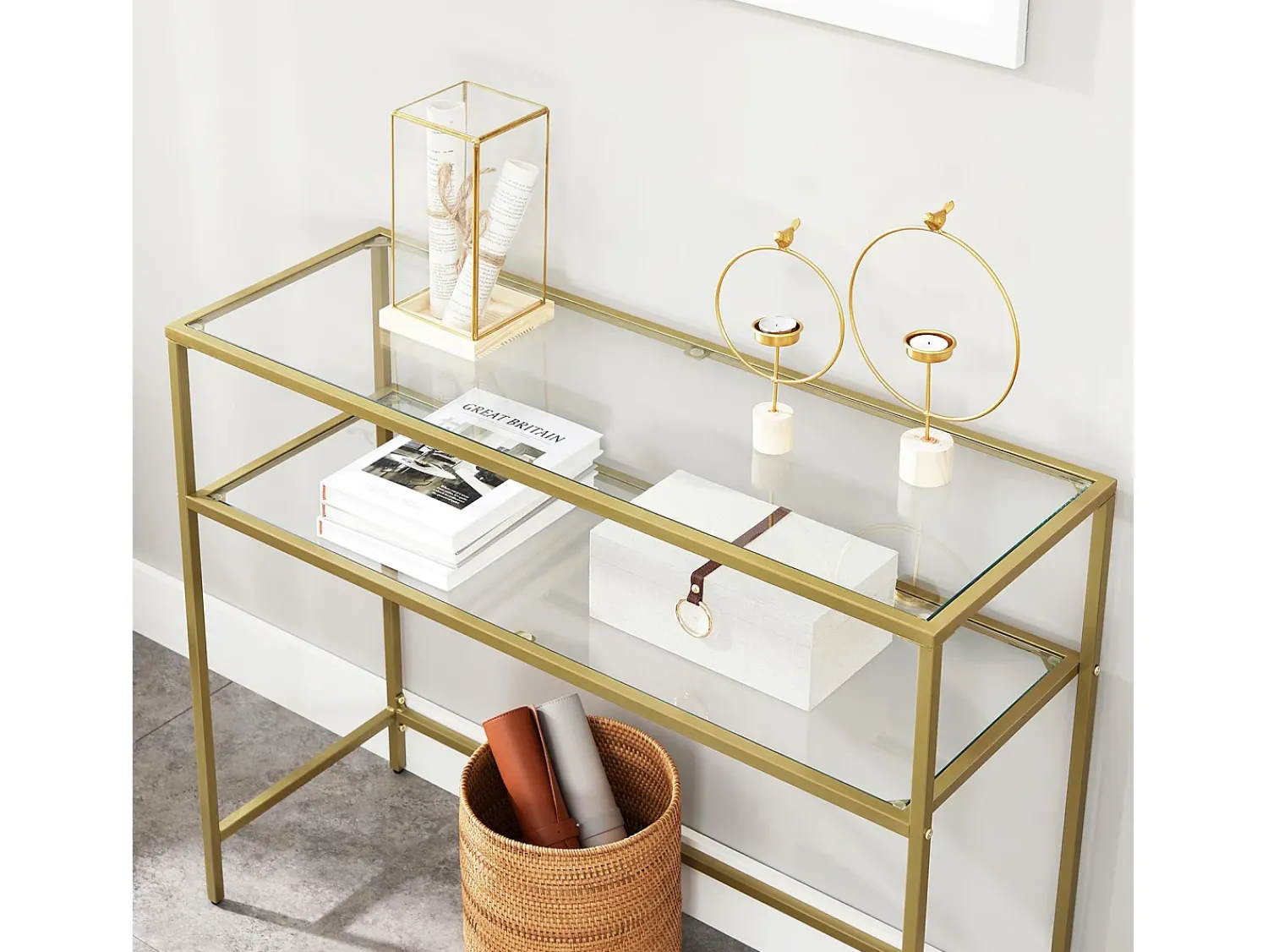 Best Mesa Consola 100x35x80 cm dourada Dourado