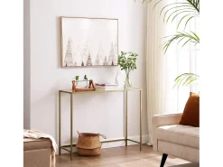 Mesa Consola 100x35x80 cm dourada^ Consola