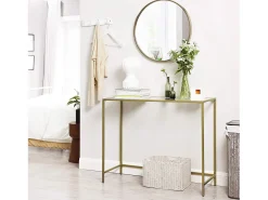 Mesa Consola 100x35x80 cm dourada^ Consola