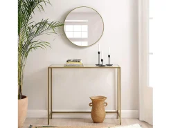 Mesa Consola 100x35x80 cm dourada^ Consola