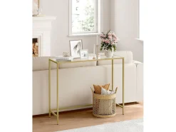 Discount Mesa Consola 20x100x80 cm Claro Dourado