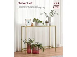 Discount Mesa Consola 20x100x80 cm Claro Dourado