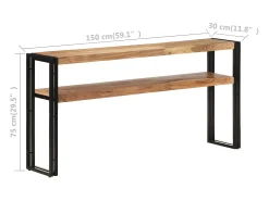 Consola| Mesa consola 150x30x75 cm madeira de acácia maciça PT756417 Castanho