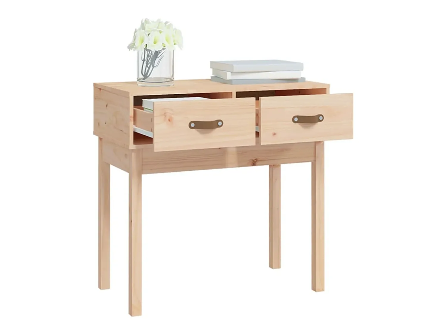 Consola|vidaxl Mesa consola 76,5x40x75 cm madeira de pinho maciço Natural claro