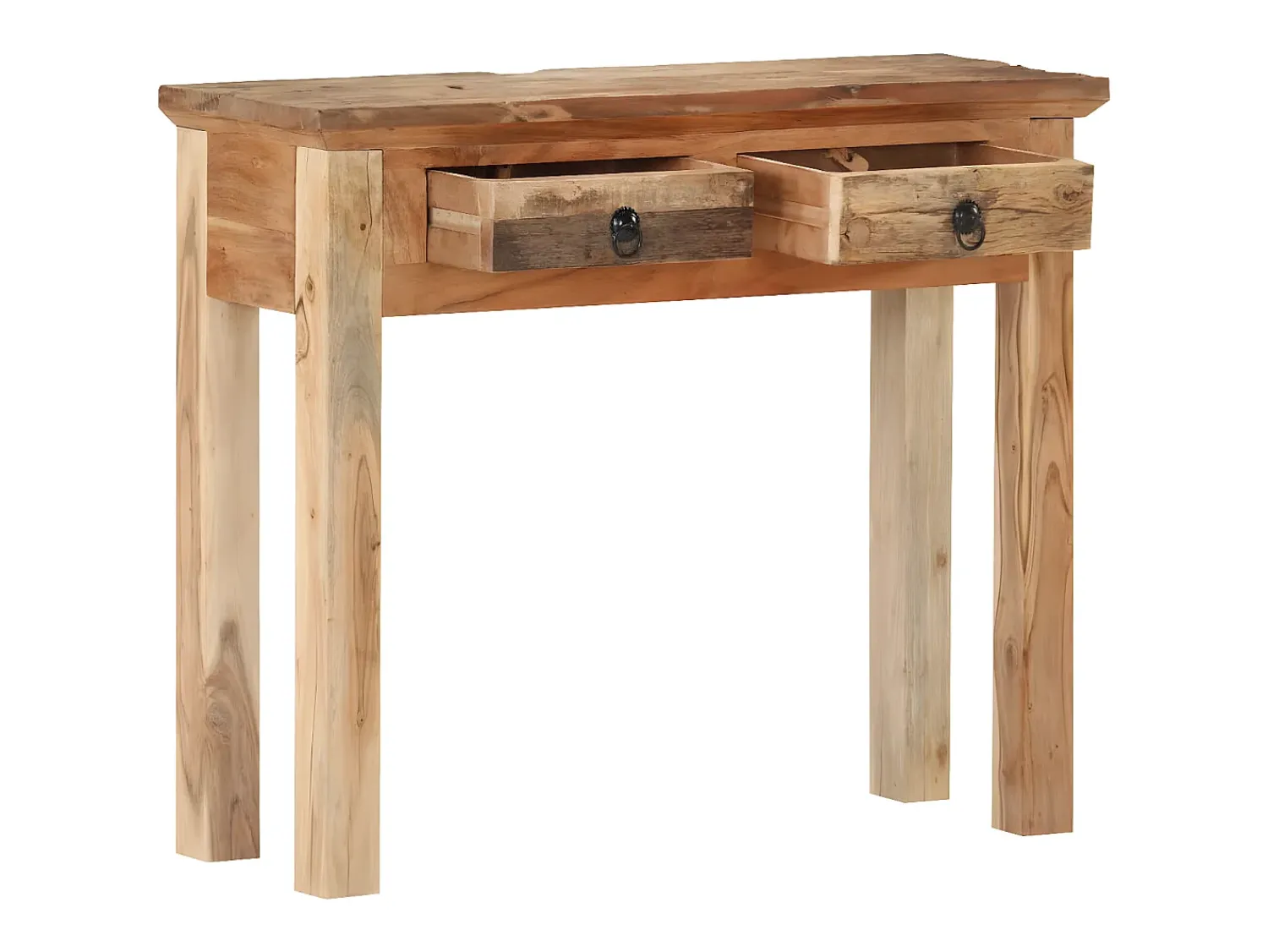 Clearance Mesa consola 90,5x30x75 cm madeira acácia e recuperada maciças PT907828 Castanho