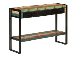 Consola|vidaxl Mesa consola 110x30x76 cm madeira recuperada maciça Preto