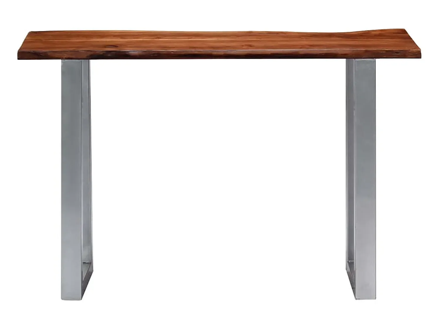 Consola|vidaxl Mesa consola 115x35x76 cm madeira de acácia maciça e ferro Natural claro
