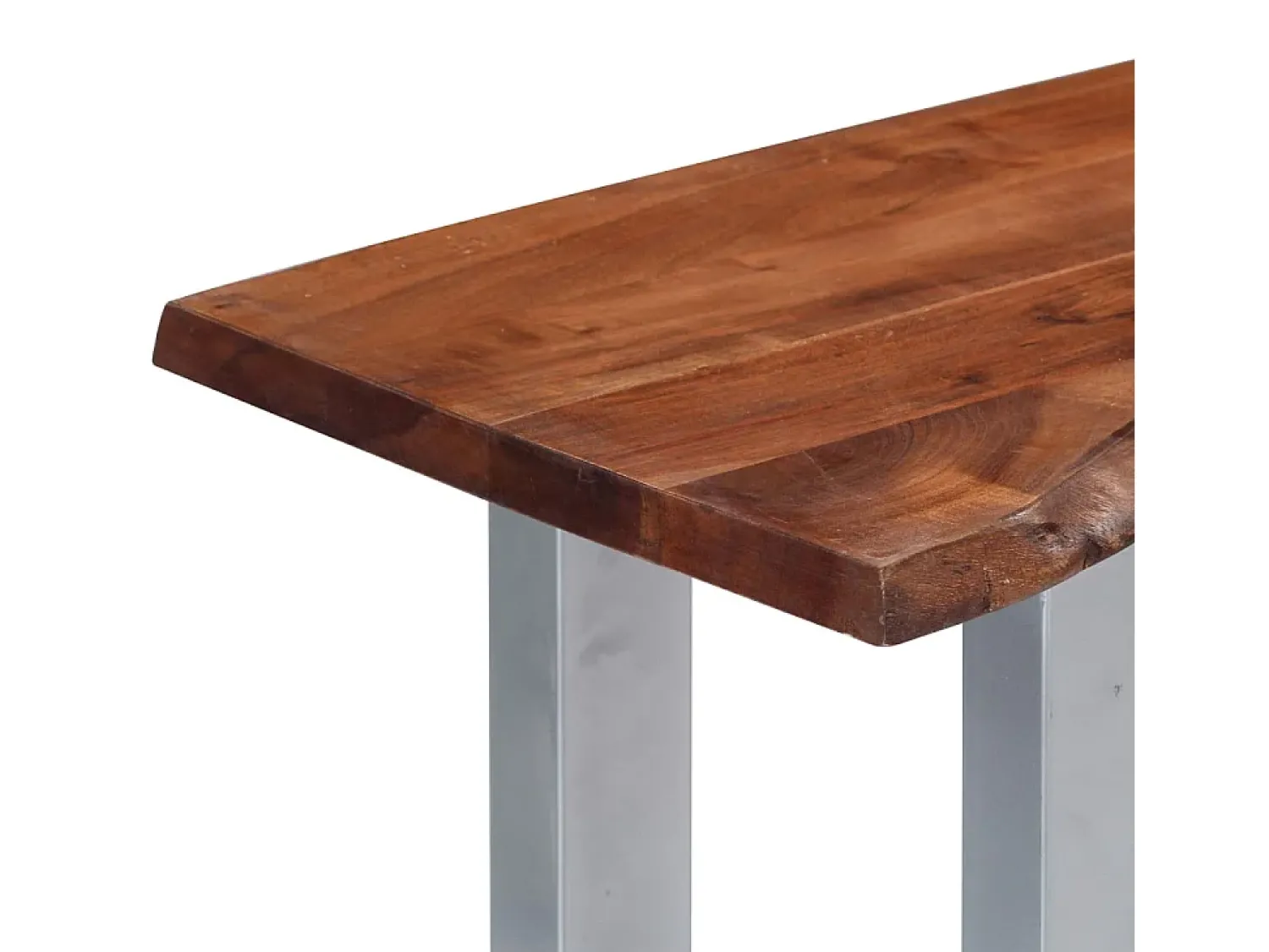 Consola|vidaxl Mesa consola 115x35x76 cm madeira de acácia maciça e ferro Natural claro
