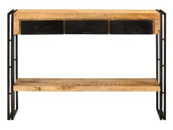 Online Mesa consola 110x30x76 cm madeira de mangueira maciça PT327612 Preto