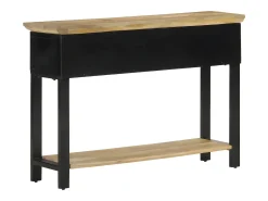 Consola| Mesa consola 110x30x75 cm madeira de mangueira áspera maciça PT275784 Castanho