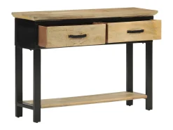 Consola| Mesa consola 110x30x75 cm madeira de mangueira áspera maciça PT275784 Castanho