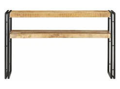 vidaxl Mesa consola 120x30x75 cm madeira de mangueira áspera Natural claro