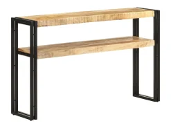 vidaxl Mesa consola 120x30x75 cm madeira de mangueira áspera Natural claro