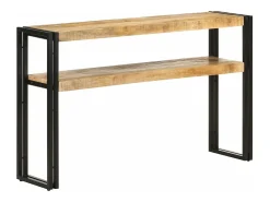 vidaxl Mesa consola 120x30x75 cm madeira de mangueira áspera Natural claro