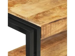 vidaxl Mesa consola 120x30x75 cm madeira de mangueira áspera Natural claro