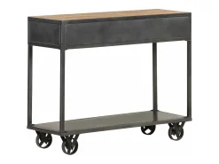 Consola*vidaxl Mesa consola 90x35x74 cm madeira recuperada maciça Natural claro