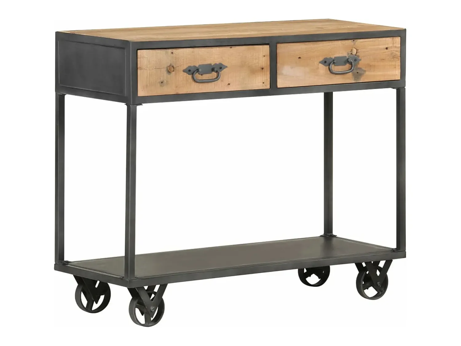 Consola*vidaxl Mesa consola 90x35x74 cm madeira recuperada maciça Natural claro