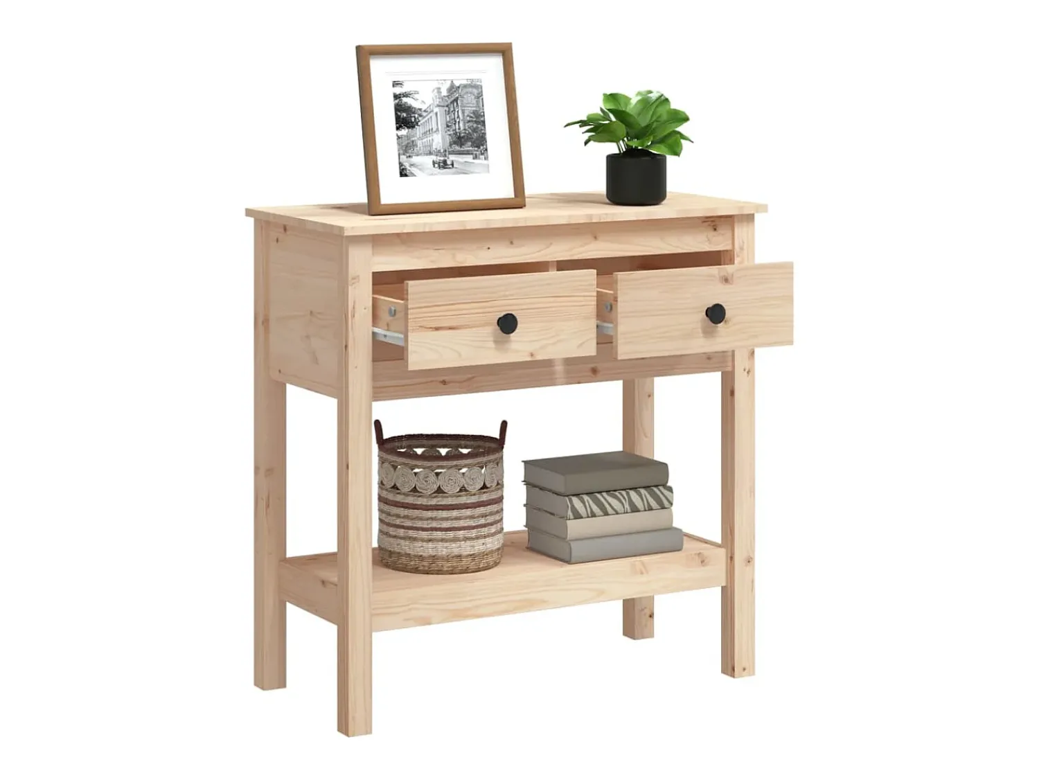 Sale vidaxl Mesa consola 75x35x75 cm madeira de pinho maciço Natural claro