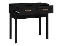 Consola| Mesa consola 76,5x40x75 cm madeira de pinho maciça PT554853 Preto