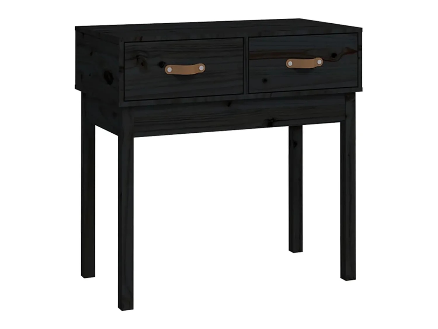 Consola| Mesa consola 76,5x40x75 cm madeira de pinho maciça PT554853 Preto