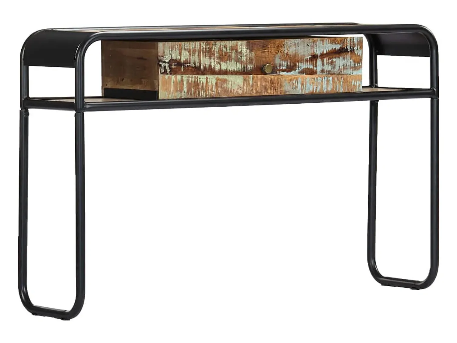 vidaxl Mesa consola 118x30x75 cm madeira recuperada maciça Natural claro