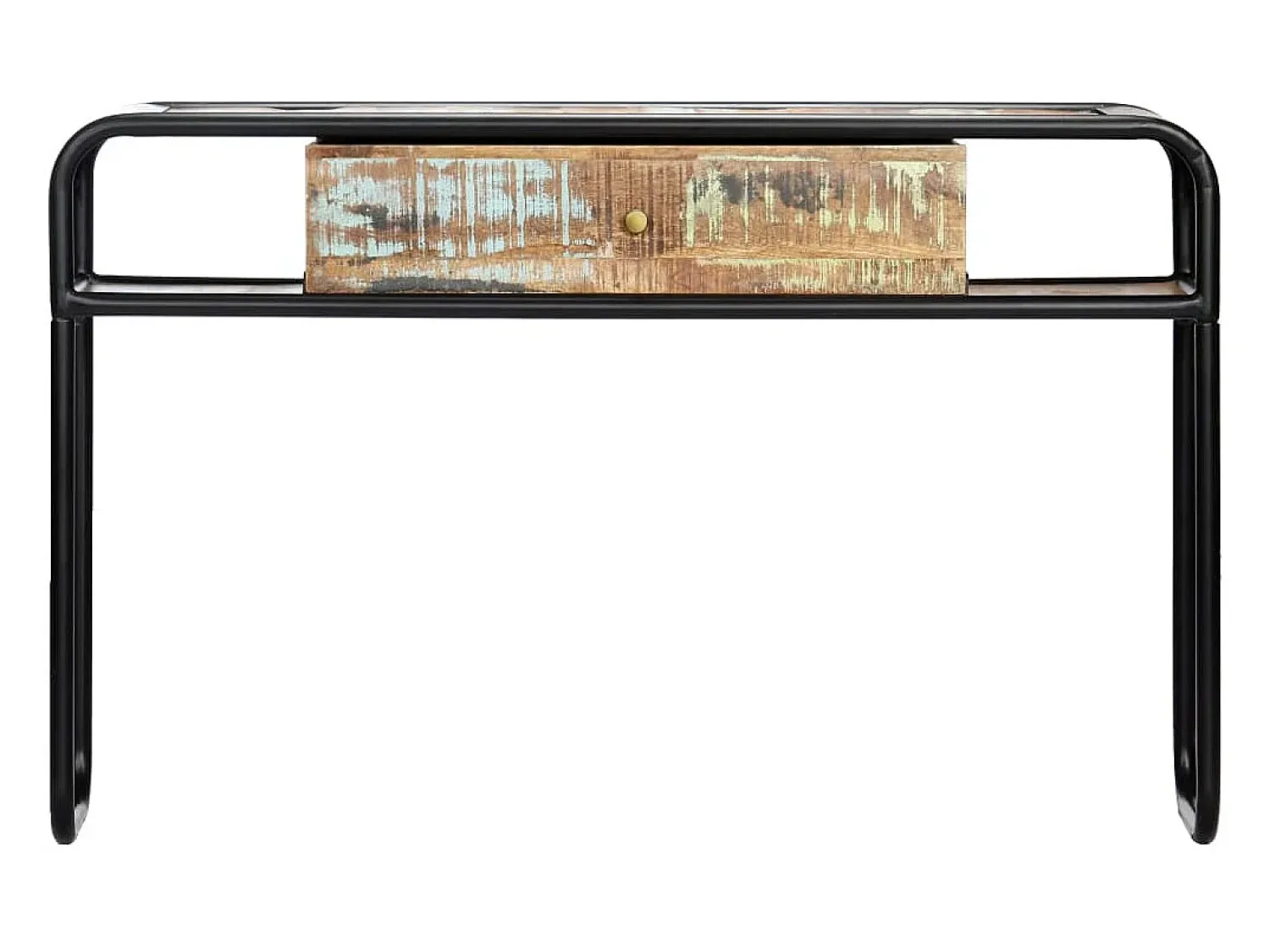 vidaxl Mesa consola 118x30x75 cm madeira recuperada maciça Natural claro