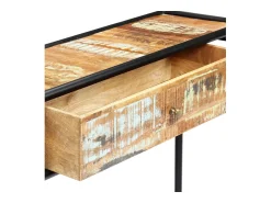 vidaxl Mesa consola 118x30x75 cm madeira recuperada maciça Natural claro