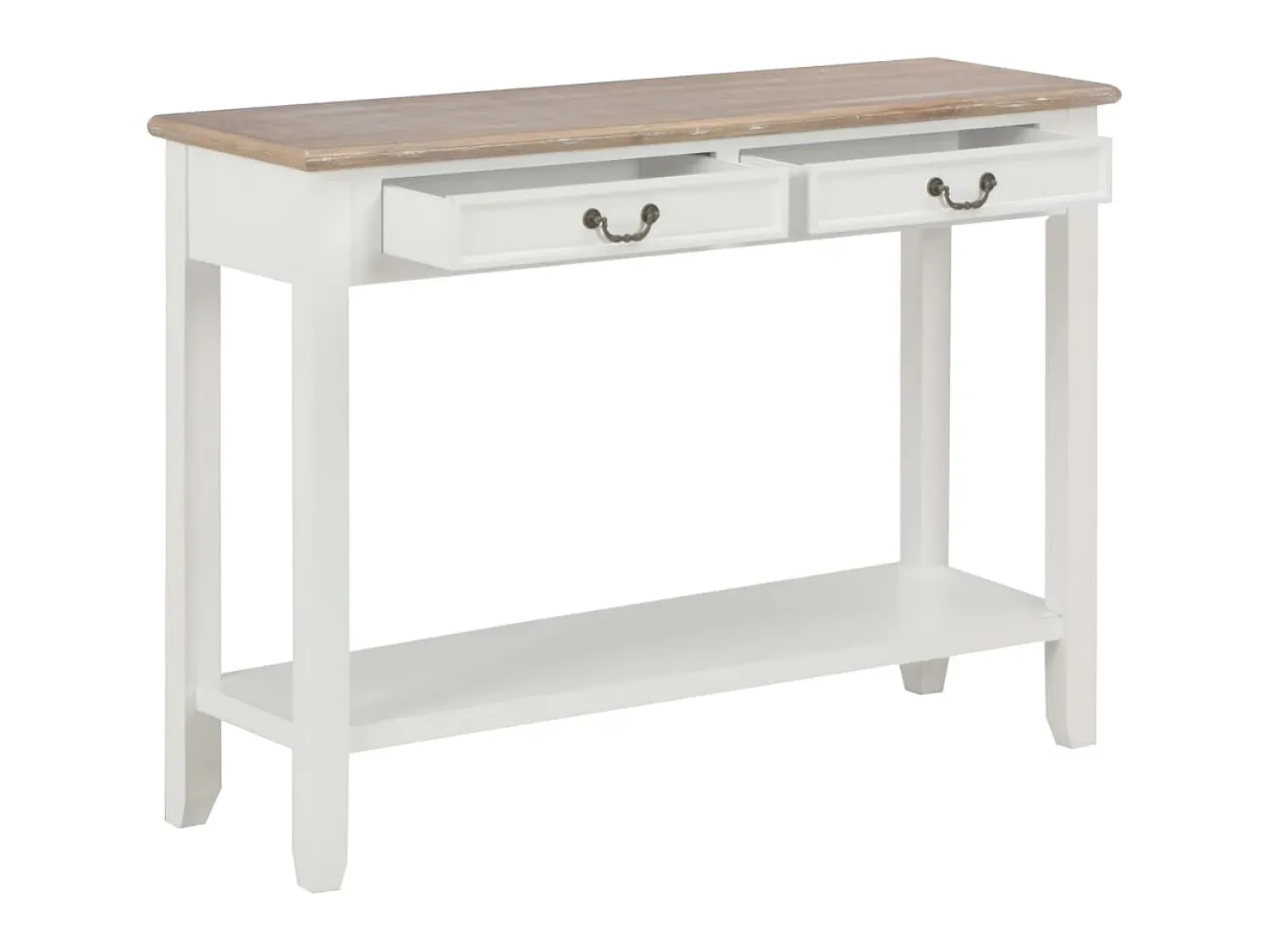 Consola* Mesa consola 110x35x80 cm madeira PT142810 Branco