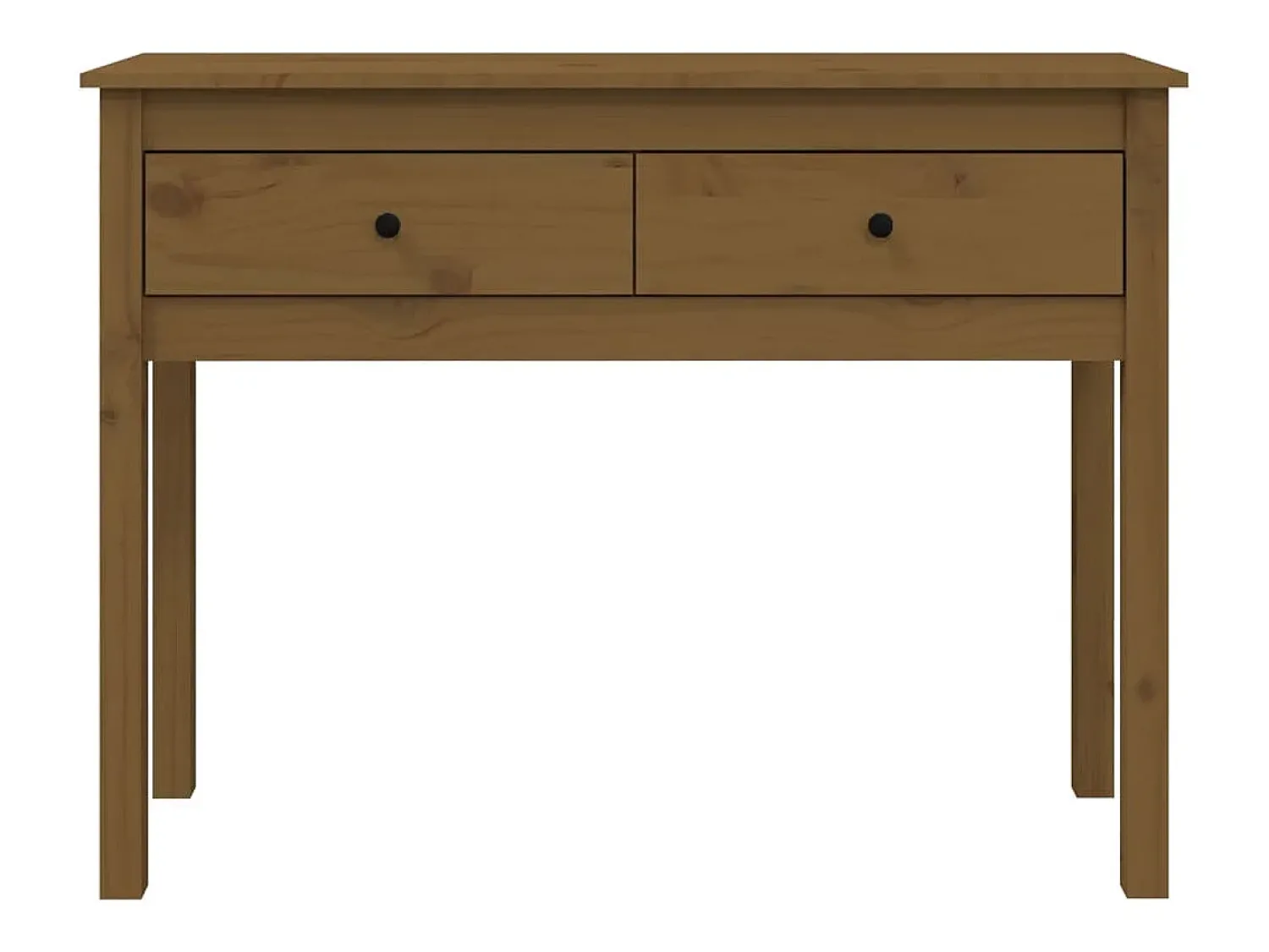 vidaxl Mesa consola 100x35x75 cm madeira de pinho maciça castanho mel^ Consola