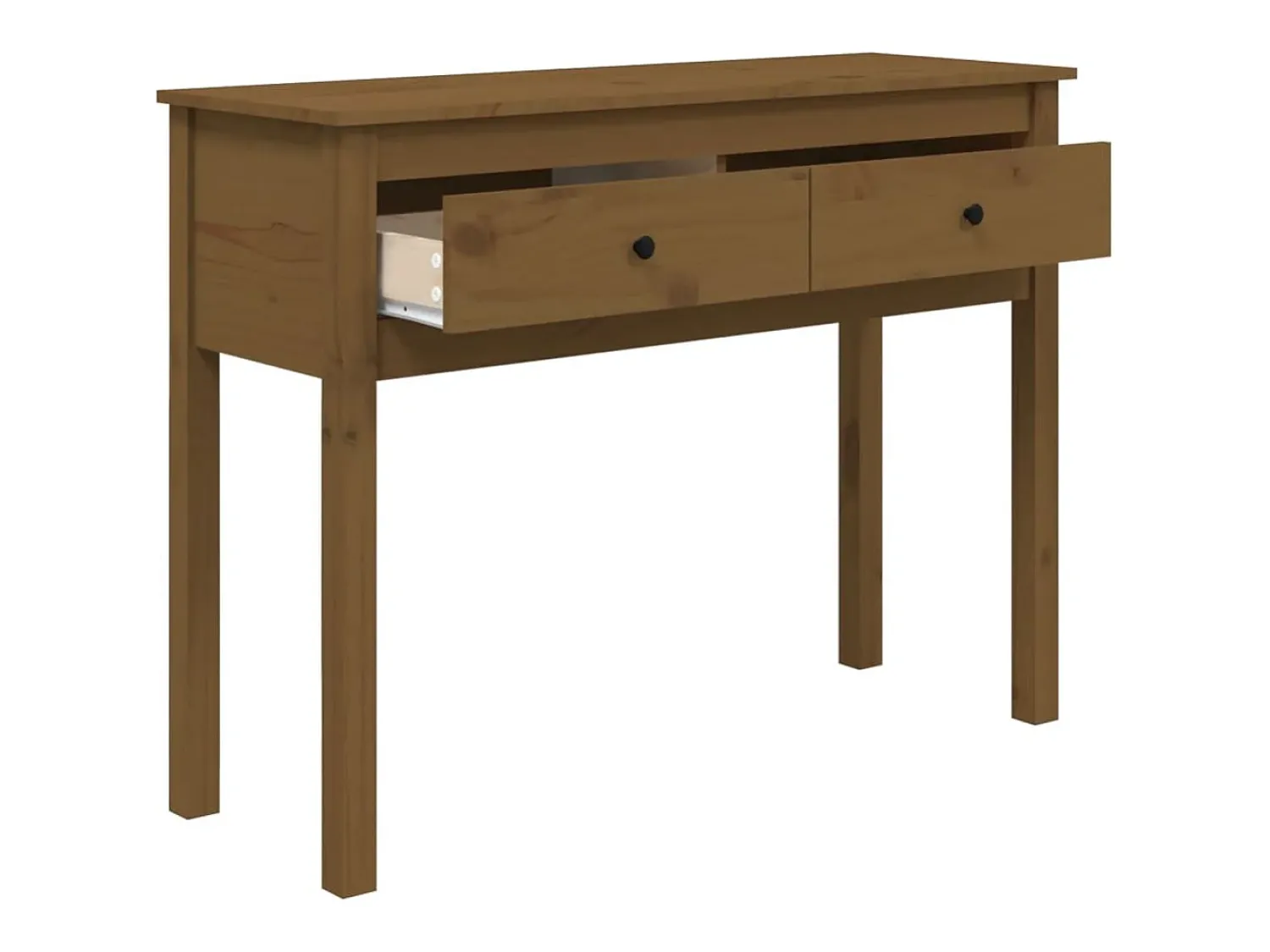 vidaxl Mesa consola 100x35x75 cm madeira de pinho maciça castanho mel^ Consola