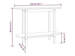 vidaxl Mesa consola 110x40x80 cm madeira de pinho maciça^ Mesa De Centro