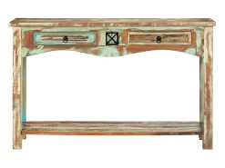 Mesa consola 120x40x75 cm madeira recuperada maciça PT418908^ Consola