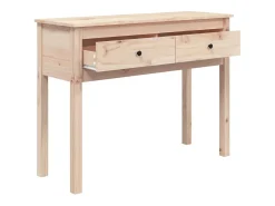 Consola*vidaxl Mesa consola 100x35x75 cm madeira de pinho maciço Castanho