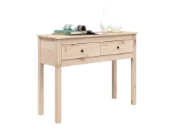 Consola*vidaxl Mesa consola 100x35x75 cm madeira de pinho maciço Castanho