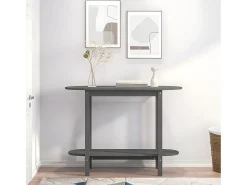 New Mesa consola 110x40x80 cm madeira de pinho maciça PT689732 Cinzento