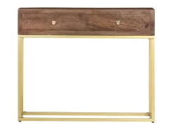 Consola*vidaxl Mesa consola 90x30x75 cm madeira de mangueira maciça Natural claro