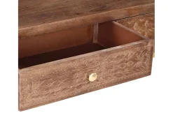 Consola*vidaxl Mesa consola 90x30x75 cm madeira de mangueira maciça Natural claro