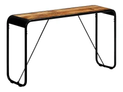 Consola|vidaxl Mesa consola 140x35x76 cm madeira de mangueira maciça áspera Natural claro