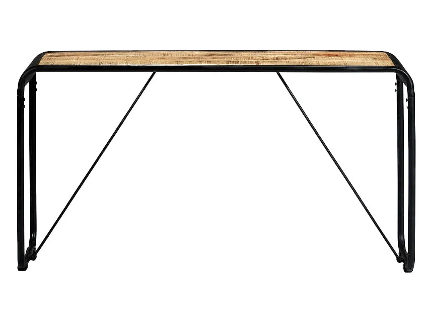 Consola|vidaxl Mesa consola 140x35x76 cm madeira de mangueira maciça áspera Natural claro