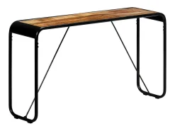 Consola|vidaxl Mesa consola 140x35x76 cm madeira de mangueira maciça áspera Natural claro