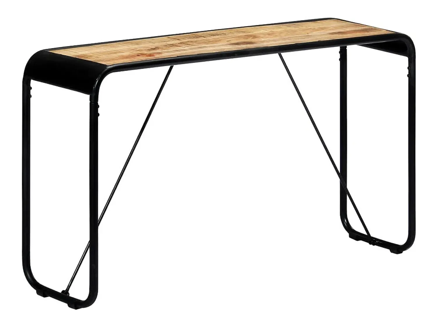 Consola|vidaxl Mesa consola 140x35x76 cm madeira de mangueira maciça áspera Natural claro