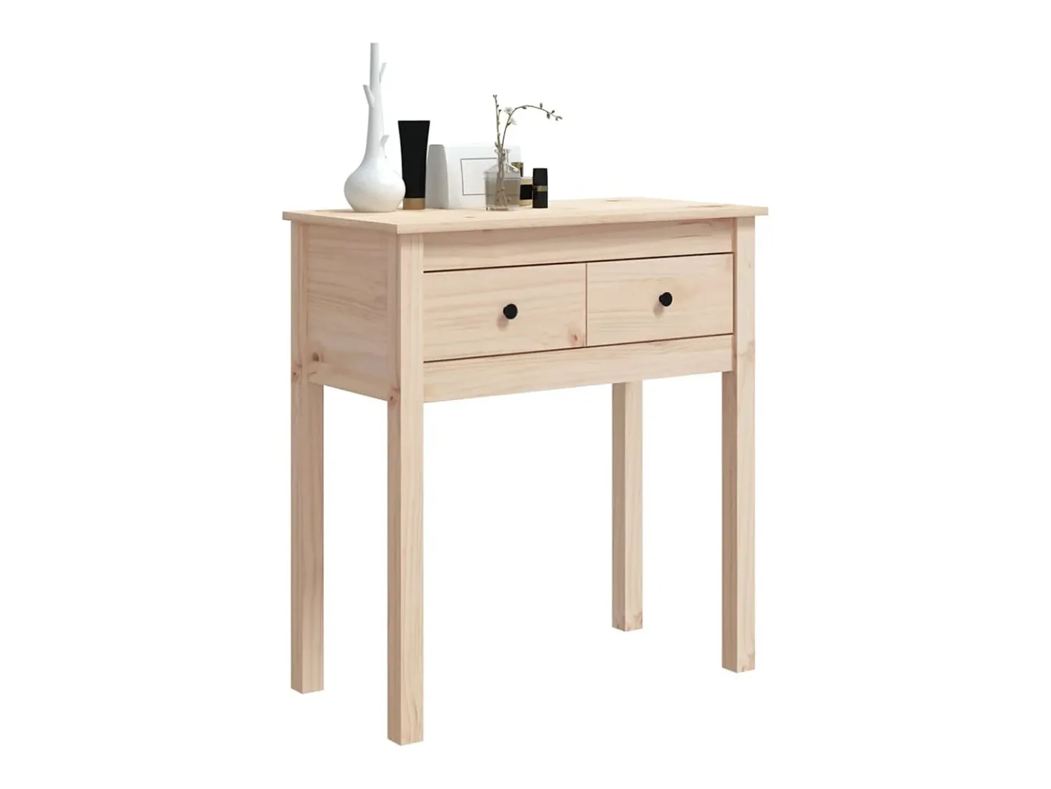 Mesa consola 70x35x75 cm madeira de pinho maciço PT953049^ Consola