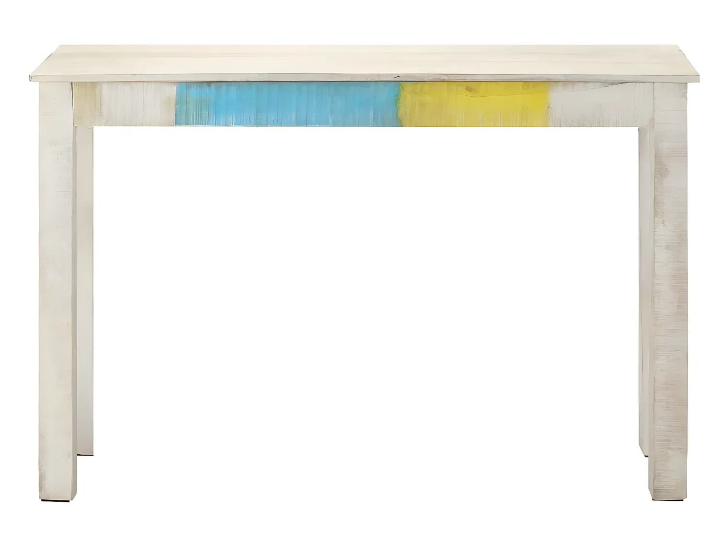 Consola* Mesa consola 115x35x77 cm madeira de mangueira áspera PT453291 Branco