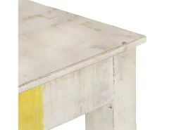 Consola* Mesa consola 115x35x77 cm madeira de mangueira áspera PT453291 Branco