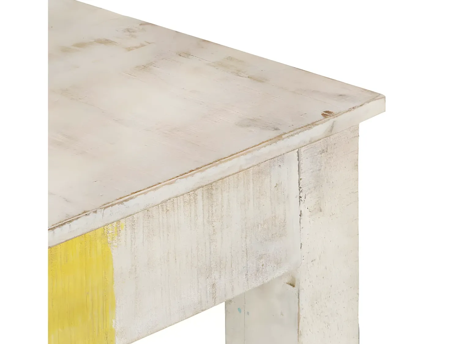 Consola* Mesa consola 115x35x77 cm madeira de mangueira áspera PT453291 Branco