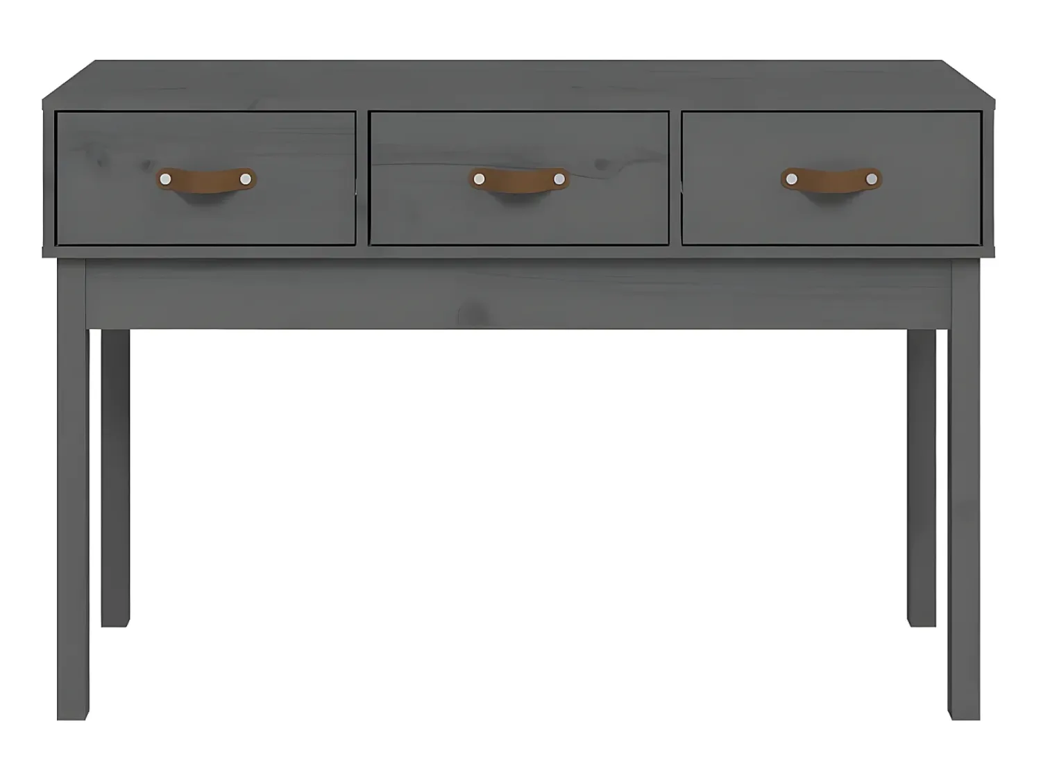 Consola| Mesa consola 114x40x75 cm madeira de pinho maciça PT897707 Cinzento
