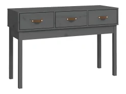 Consola| Mesa consola 114x40x75 cm madeira de pinho maciça PT897707 Cinzento