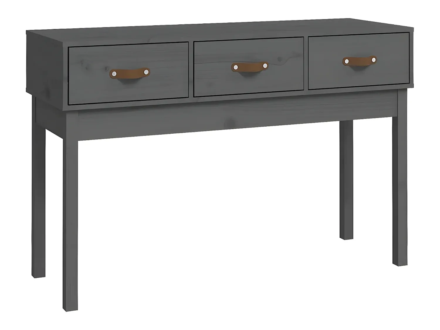Consola| Mesa consola 114x40x75 cm madeira de pinho maciça PT897707 Cinzento